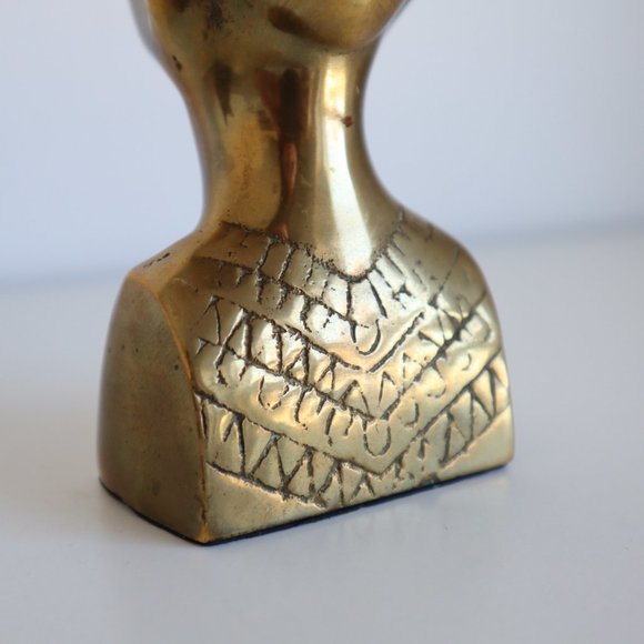 Vintage Brass Egyptian Pharaoh Head - Picture 5 of 16